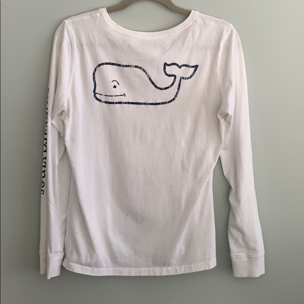 Vineyard vines white and navy crew neck